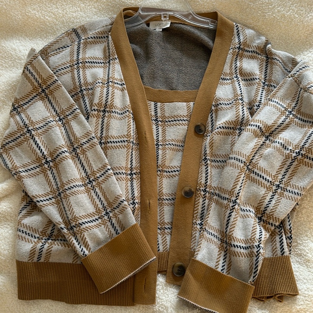 Loft Plaid Sweater set
